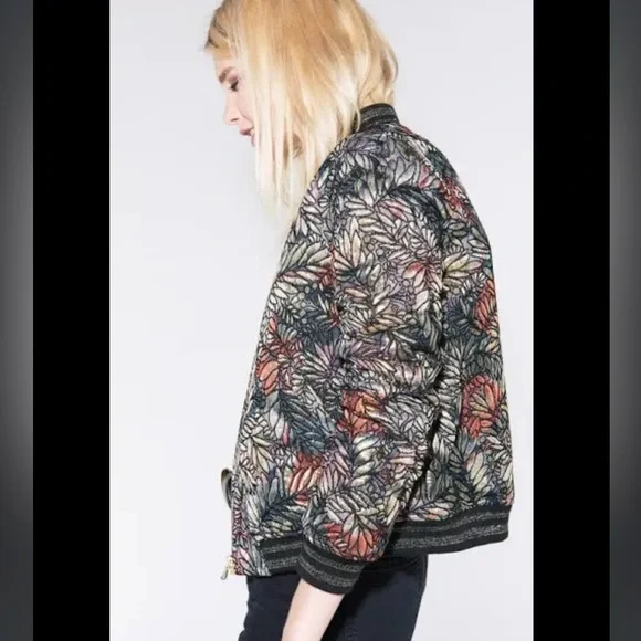 Ba&sh Santiago Metallic Jacquard Bomber Jacket